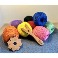 Crochet Cotton Ball Set of 8 - Rainbow