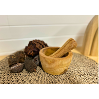 Wooden Mortar & Pestle - Large 12 x 7cmH