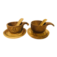 Cup & Saucer Pair Wooden