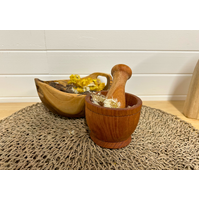 Wooden Mortar & Pestle - Medium 8.5 x 7cmH