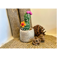 Felt Flowered Cactus Plant