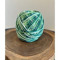 Crochet Cotton Ball - Variegated Greens