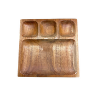 Mahogany Sorting Tray - 4 Compartments