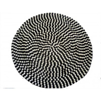 Felt Ball Rug 60cm Black and White