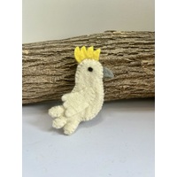 Sulphur Crested White Cockatoo Finger Puppet - Felt