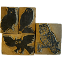 Block Stamps - Owls