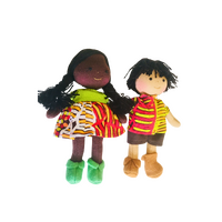 Aboriginal Boy & Girl Mini Dolls 16cm - Set of 2 Bush Melon Black