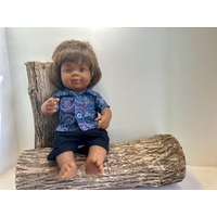 Doll Dressed in Alpara Seeds Blue Outfit